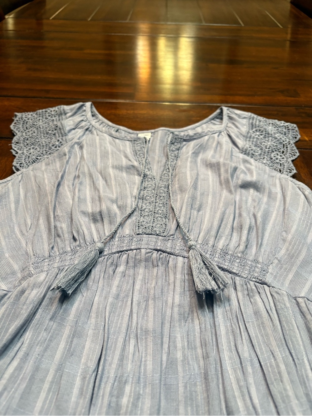Old Navy Maternity Blue Vertical Striped Midi Dress Size S